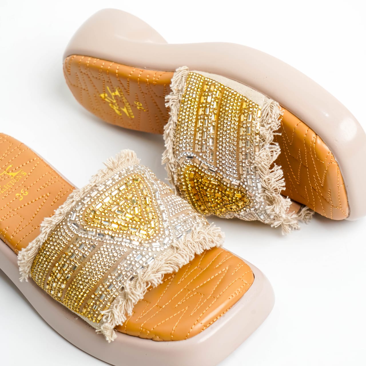 Embellished Fringe Gold